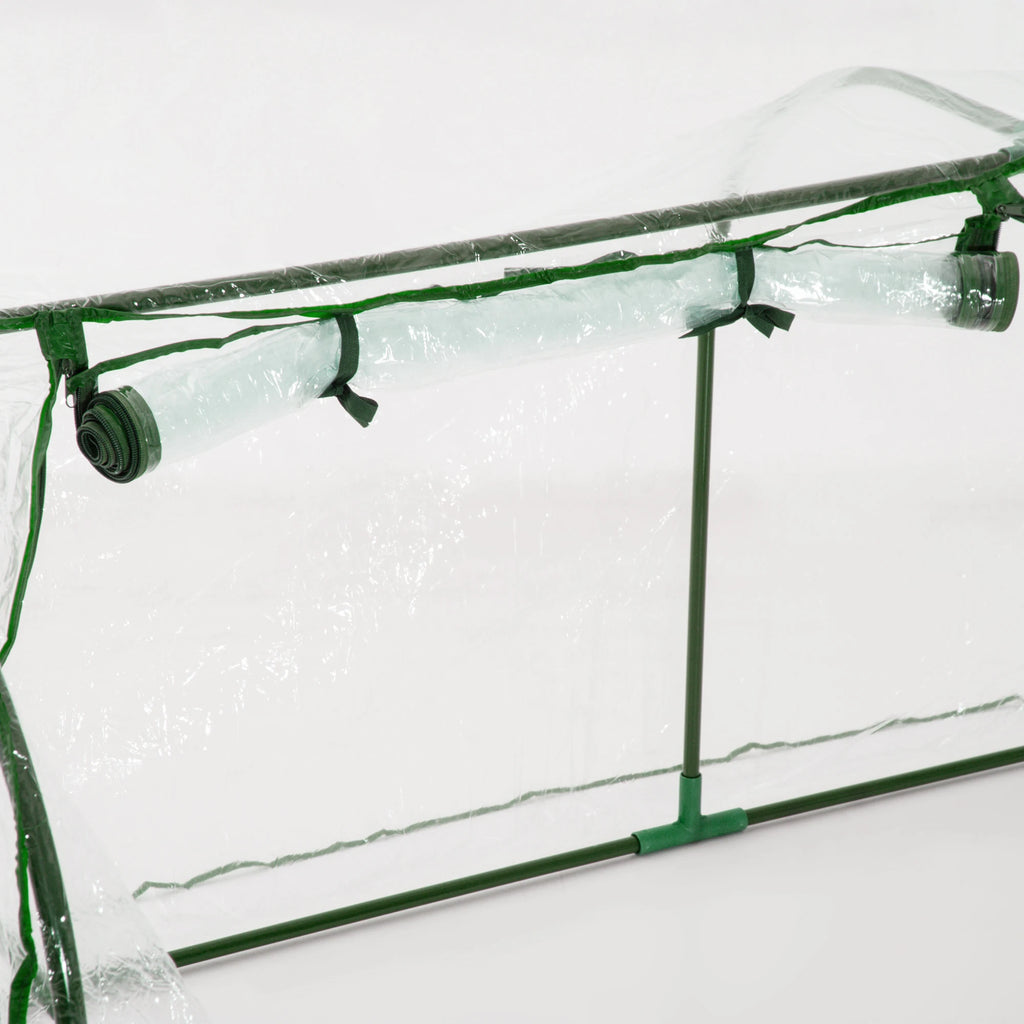 Outsunny 7' X 3' X 2.5' Mini Greenhouse, Portable Tunnel Green House with Roll-Up Zippered Door, Uv Waterproof Cover