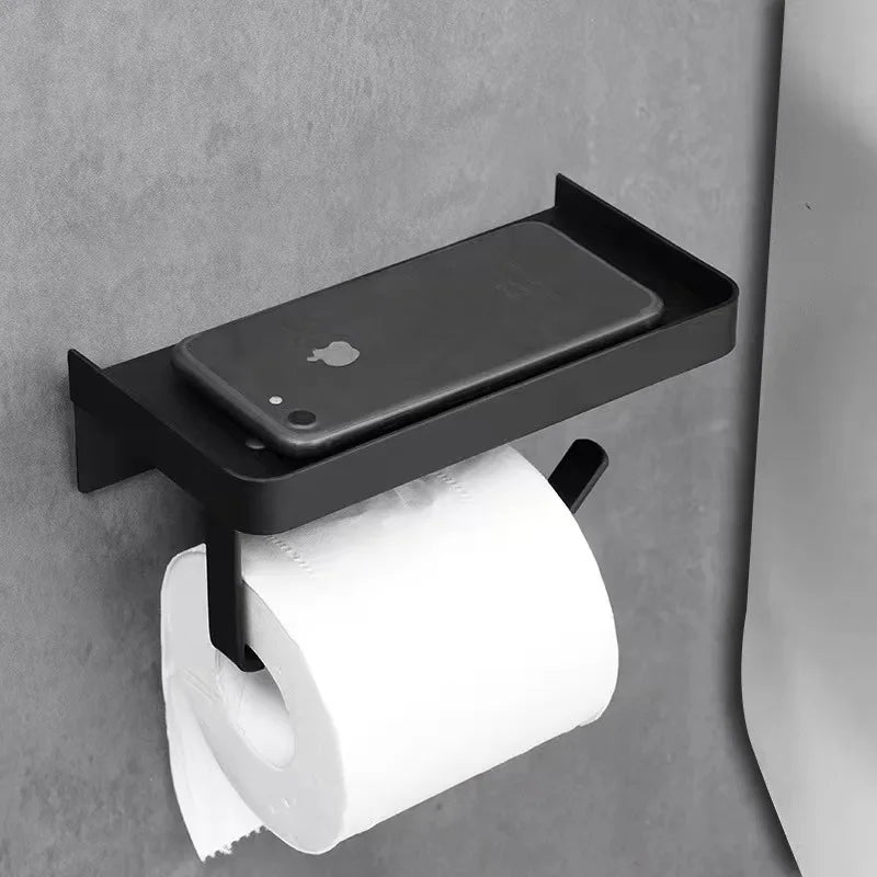 Wall Mounted Stainless Steel Bathroom Toilet Paper Holder with Towel Roll Shelf Tissue Rack Box Holders Organizer New