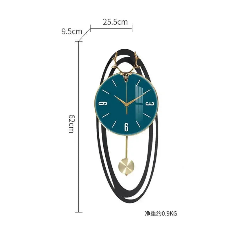 Creative trend home fashion wall hanging clock Modern simple light luxury living room atmosphere hanging clock wall decoration