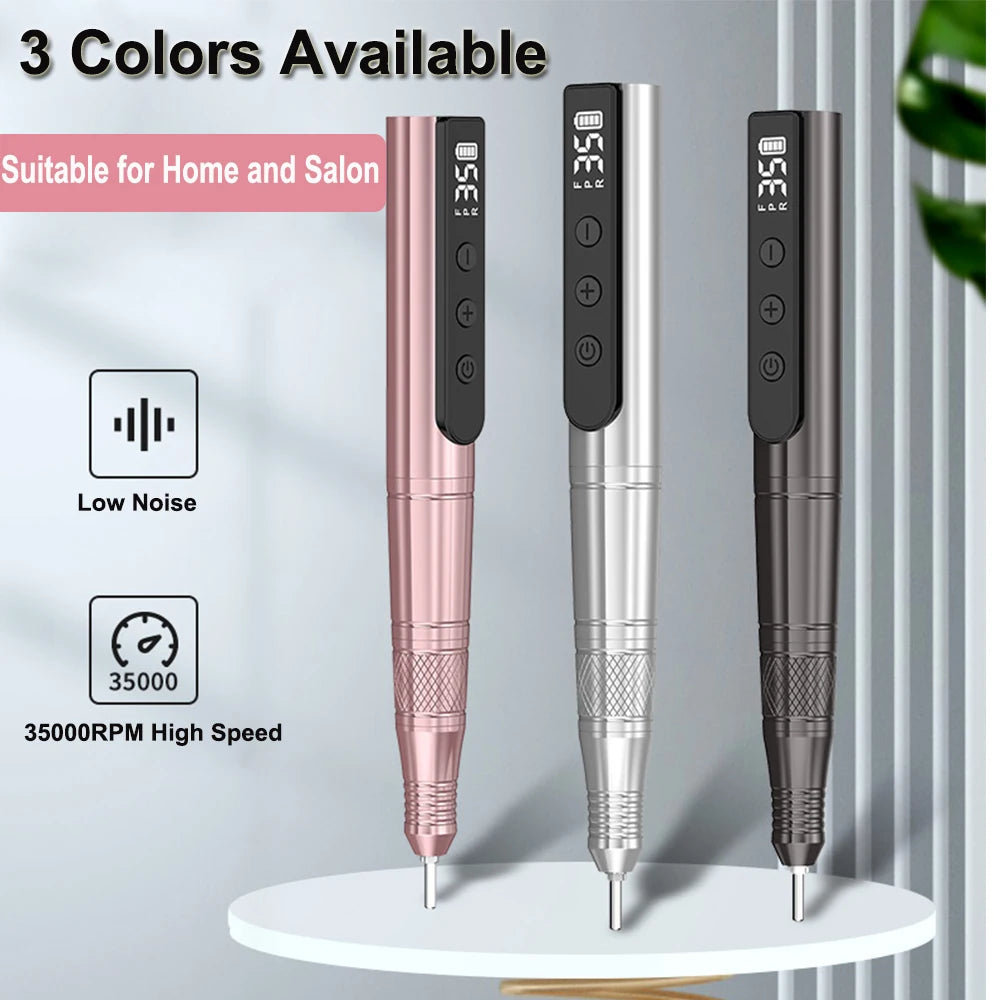 Cordless Nail Drill Machine Professional 35,000rpm Rechargeable Electric Nail File for Acrylic Gel Nails Manicure Pedicure Kits