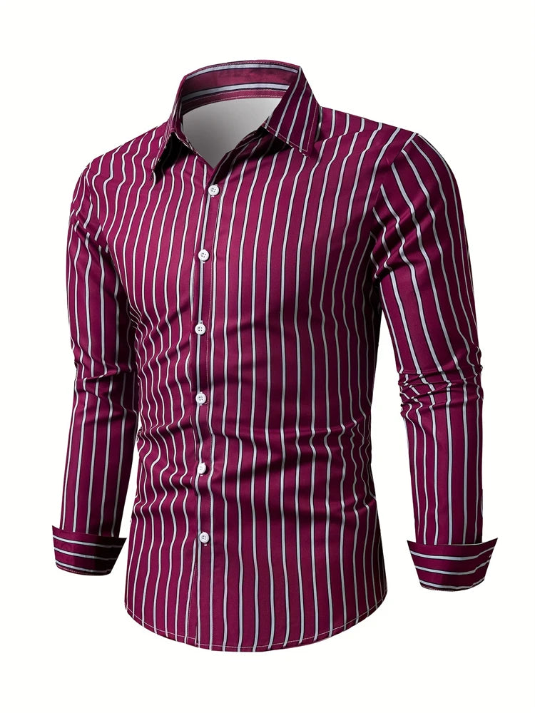 Fashion Square stripe patterns 3D Print Mens Long Sleeve Shirt Autumn Button Down Casual Animal Shirt Lapel Mens Clothing Tops