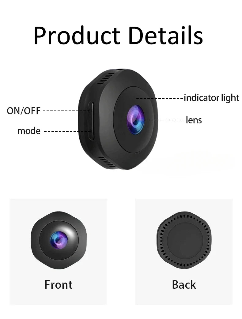 HD 1080P Mini IP Camera  Covert Small Nanny Cam Video Voice Recorder Indoor Portable  Security CCTV Camera for Home and Office
