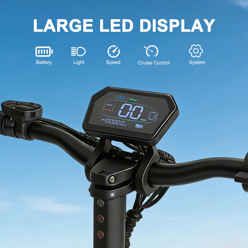MX-17 Foldable E-Scooter for Adults 800W 48V 10.4Ah Max Speed 55KM 10 Inch Tires Large LED Display Folding E Scooter