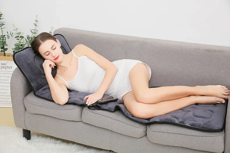 NEW Soft Electric Vibrator Heating Back Neck Massager Mattress Waist Pad Pad Home Office Relaxing Bed Pain Relief Health Gift