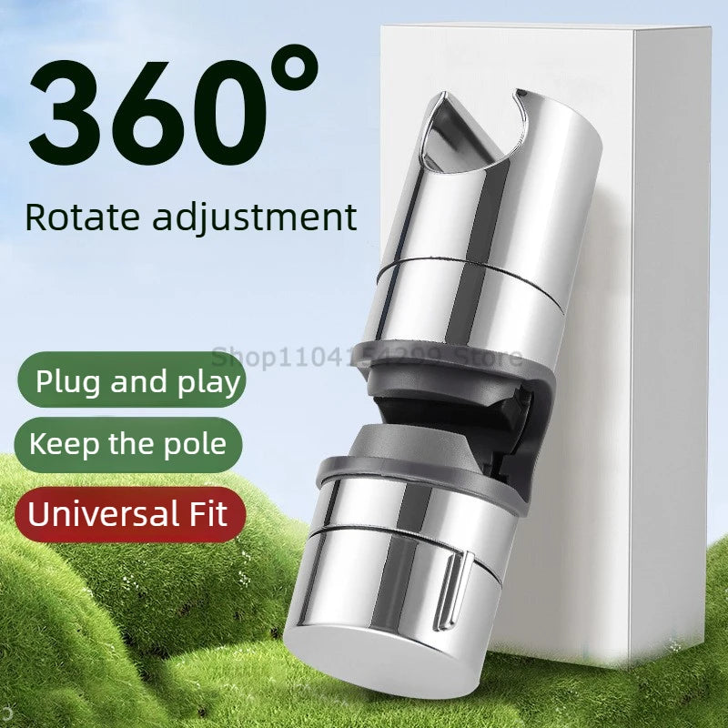 Universal Shower Head Holder Adjustable Showers Head Holder Clamp with Rotation for Bathroom Rail Mounting Shower Head