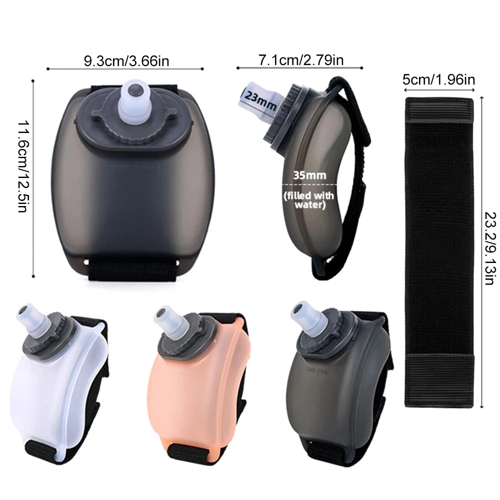 1PCS Wrist Water Bottle, Wearable HandsFree Silicone 200 ml Running Water Bottle,  Portable Cycling Marathon Rock Climbing Sport