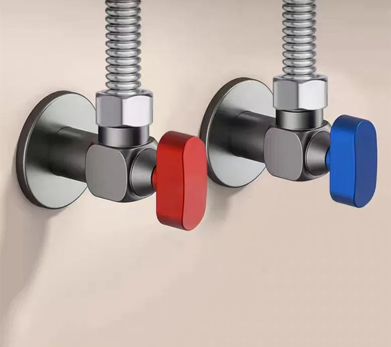 Tuqiu Brass Angle Valve Water Control Valve Chrome Gray Corner Valve Bathroom Tap Water Valve 1/2*1/2 Brass Angle valves