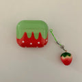 Cute Lovely White Polka Point Red Strawberry Glossy Earphones Cover Case for AirPods 1 2 3 4 5 Pro 2 Pro 3 with Charm Pendant