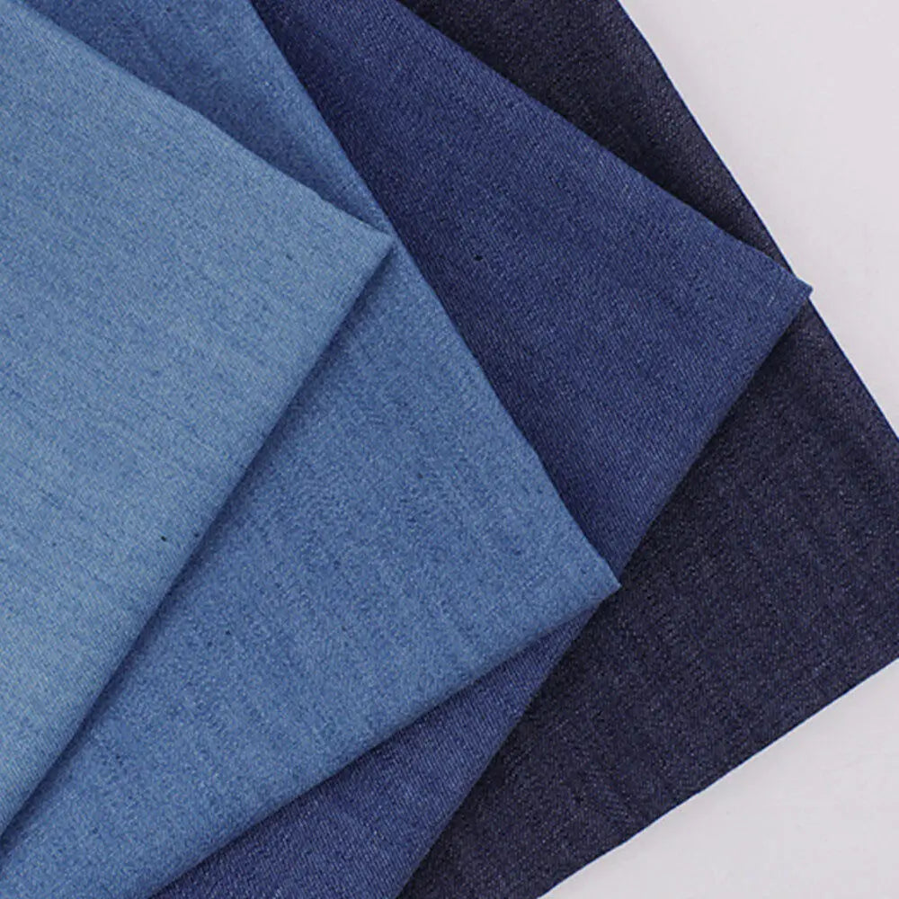 Vintage Cotton Blue Denim Fabric Light Thin Soft Cloth for DIY Dolls Clothing Jeans Dress Bag Cap Apron Crafts Manual Material