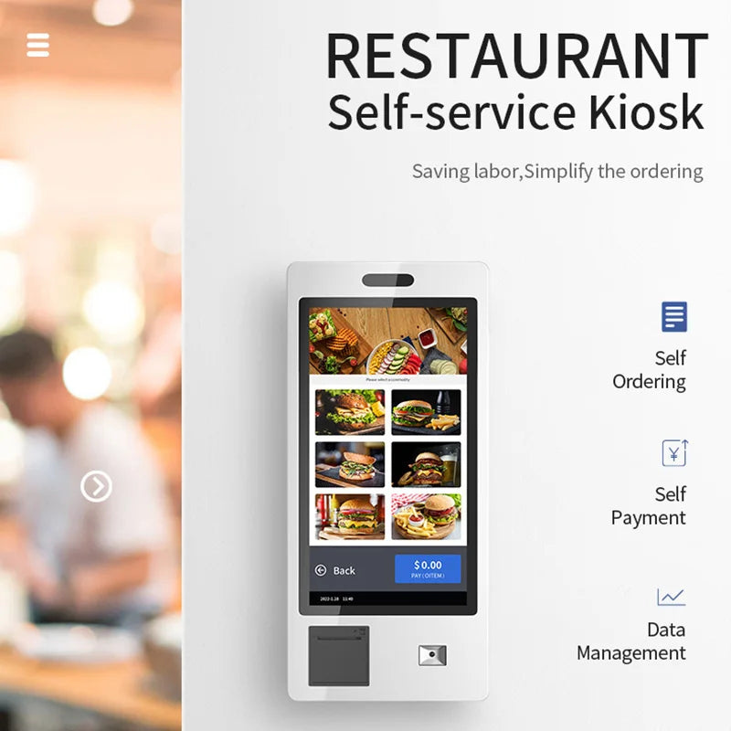 Wall Mount Or Floor Stand Android Os Self Ordering Kiosk Software Touchscreen Interactive Self-service Kiosk