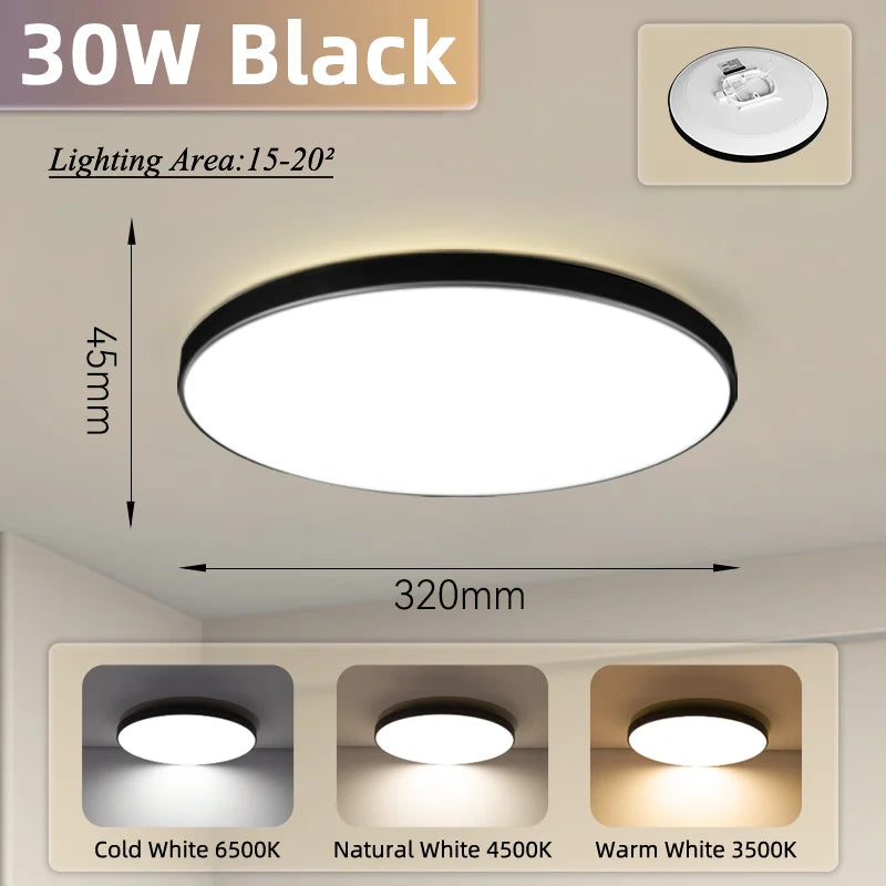 Led Ceiling Lamp Modern Ceiling Light IP65 Waterproof Round 30/18W Indoor Lighting For Bathroom Living Room Kitchen Balcony 220V