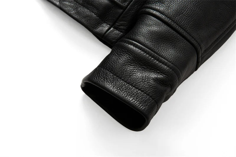 Motorcycle Leather Jacket Men's Windproof And Rainproof Off-road Motorcycle Riding Jacket Leather And Cowhide Slim Fit Jacket
