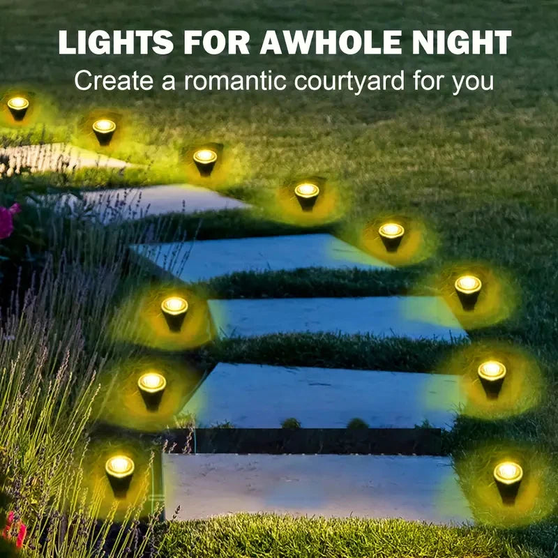 Solar LED Garden Pathway Light 15/30LEDS 8 Modes Outdoor Waterproof Lawn Lamp for Camping Weddings Christmas Holiday Lighting