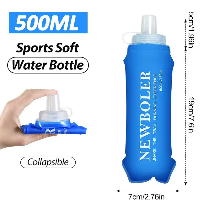 NEWBOLER Sports Water Bottles BPA-Free Collapsible Soft Flask Running Camping Hiking Hydro Flask Soft Water Bottle for Hydration