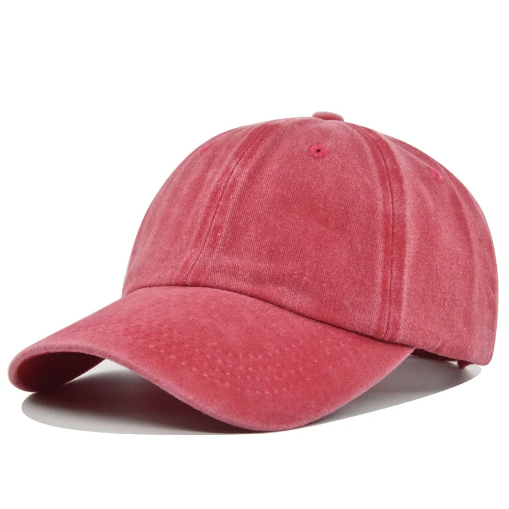 Unisex Baseball Cap Washed Adjustable Sun Hat Soft Top Peaked Hat Men Women Trucker Hat Vintage Outdoor Running Hat Adjustable