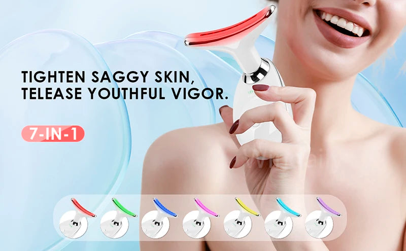 Face Lift 7 Colors Neck Beauty Neck Device Slim Massager Facial Lifting Tightening Face Wrinkle Remover Face Care Beauty Machine