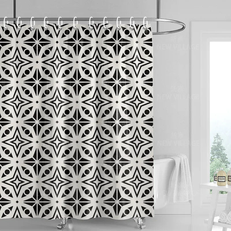 Home decoration shower curtains bathroom waterproof curtain fabric Living Room Modern Nordic Modern geometric pattern simple