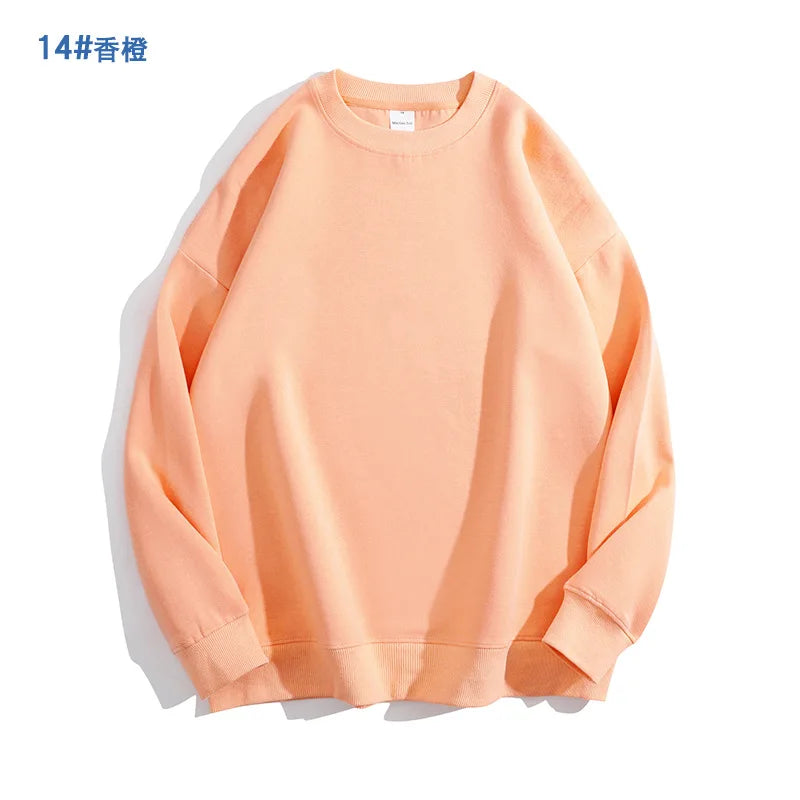 Spring Oversize Sweatshirts for Women O Neck Cotton Solid Hoodie Long Sleeve Tops Loose Women's Pullovers Fashion Streetwear