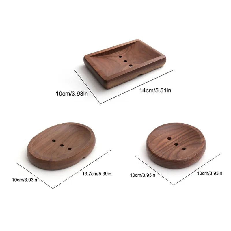 Walnut soap holder wooden soap box bathroom wooden soap rack drain handmade soap box simple household soap dish