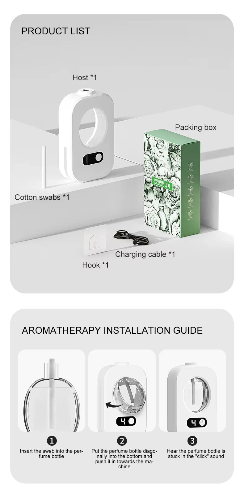 Mini Ultrasonic Essential Oil Diffuser Machine Aromatherapy Humidifier Quiet Automatic Sprayer Air Freshener for Home Office