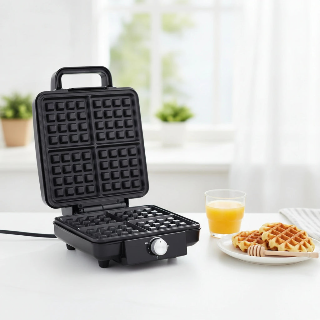 Electric Waffle Maker Nonstick Waffle Maker with Non-Stick Plates for Breakfast, Brunch