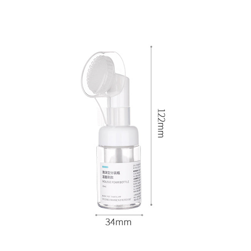 Facial Cleanser Foaming Bottle Mini Foaming Soap Dispenser With Clean Brush Head For Home Outdoor,Transparent Foam Bottle