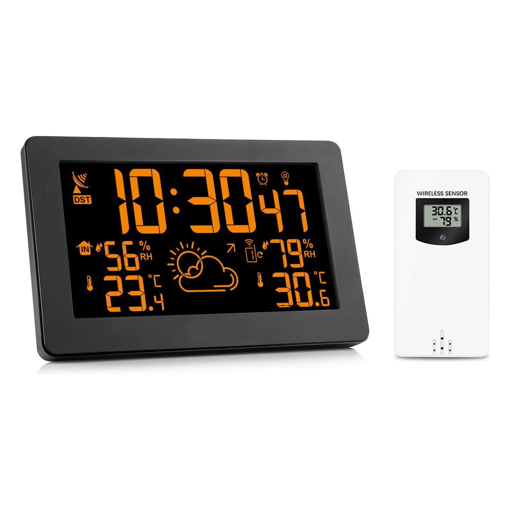 FABISENSE Wireless Weather Station with Indoor Outdoor Sensor Thermometer Hygrometer, Forecast Barometer Moon Phase, USB Powered