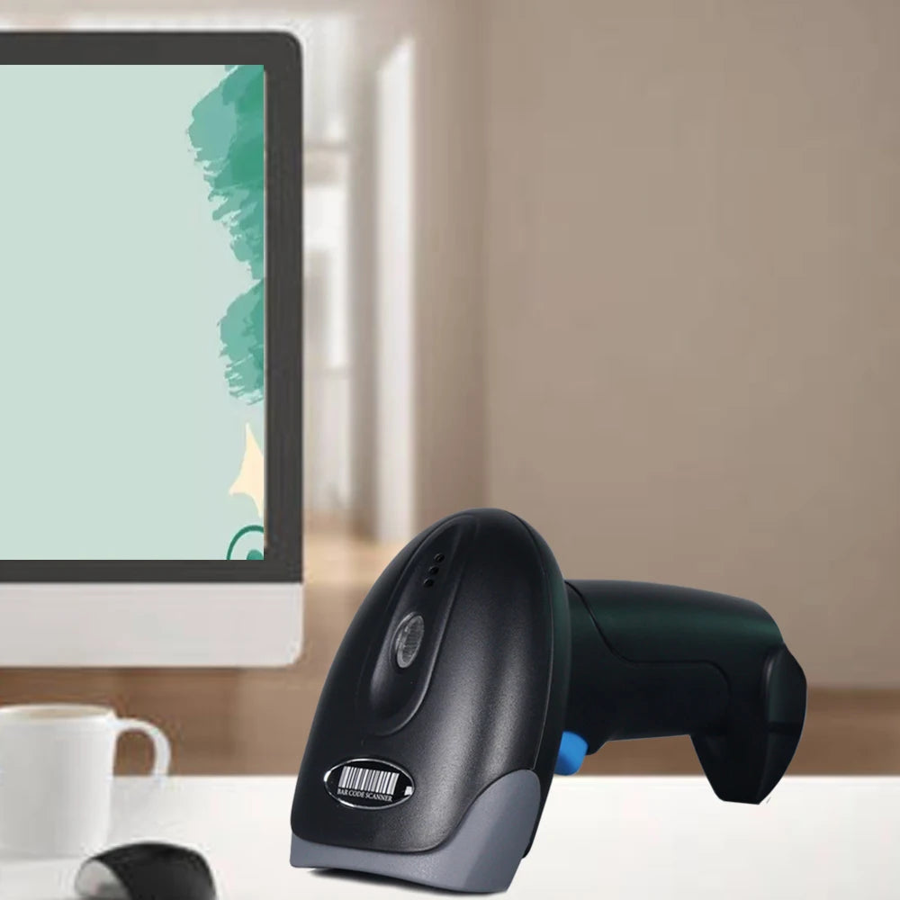 HBAPOS Wireless QR 1D 2D Barcode Scanner Wired Handheld Bar Codes Reader QR PDF417 for Supermarket Book Coffee Store