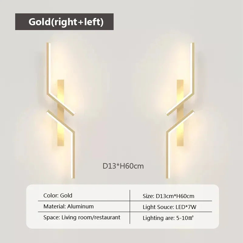 LED Wall Light Modern Minimalist Strip Lighting for Bedroom Bedside Living Room TV Backlight Sofa Decor Wall Sconce Ambient Lamp