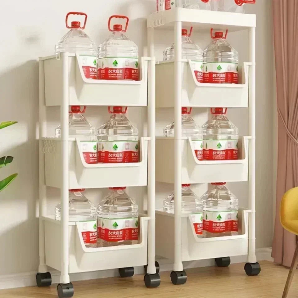 Trolley Bookshelf Kitchen Storage Rack Kitchen Corner Narrow Slit Storage Living Room Cabinet Bathroom Home Organizer Gifts