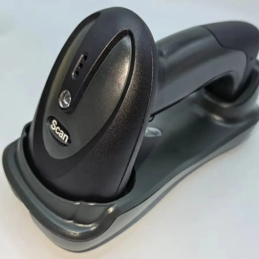 Wireless Barcode Scanner 1D 2D QR Reader with Charging Base High Speed Scanning Stable Connection for Store Warehouse Logistics