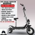 1200W-6000W SingleDual Motor Electric Scooter Adults 72V 60V 52V 48V Off Road Winter Snow Anti-Slip Foldable E-Scooter