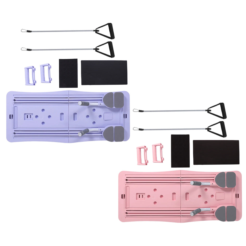 At Home Pilates Board Foldable 4-in-1 Exercise Ab Wheel Roller Exercise Equipment for Home Gym Workout Fitness Core Trainer