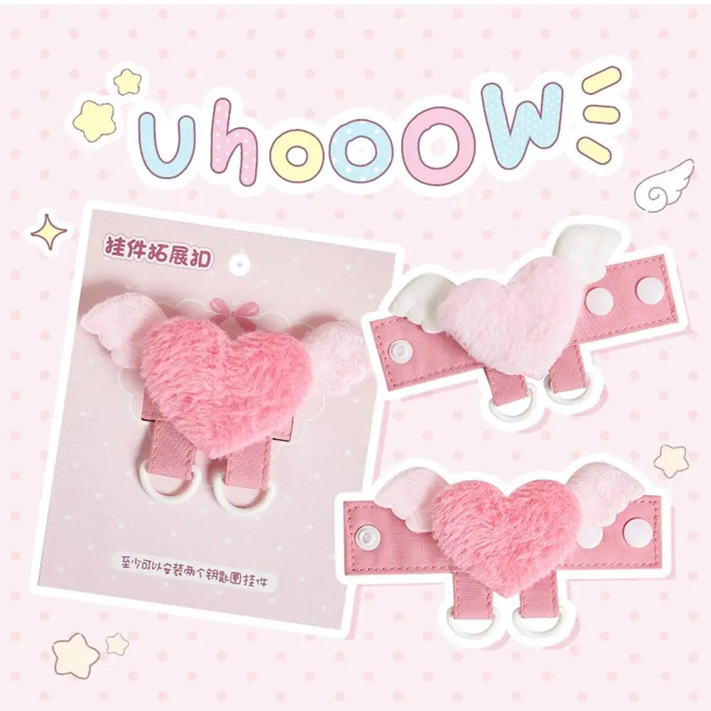 Cute Cartoon Doll Keychain Creative Angel Wings Bag Pendant Kawaii Backpack Charm DIY Keyring Jewelry Accessory Girl Gift