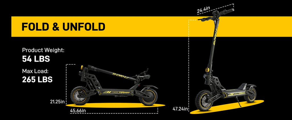1200W Motor Foldable Adult Electric Scooter 48V 13AH Battery 30MPH Max Speed 10 Inch Off-Road Tires E-Scooter 35-45KM