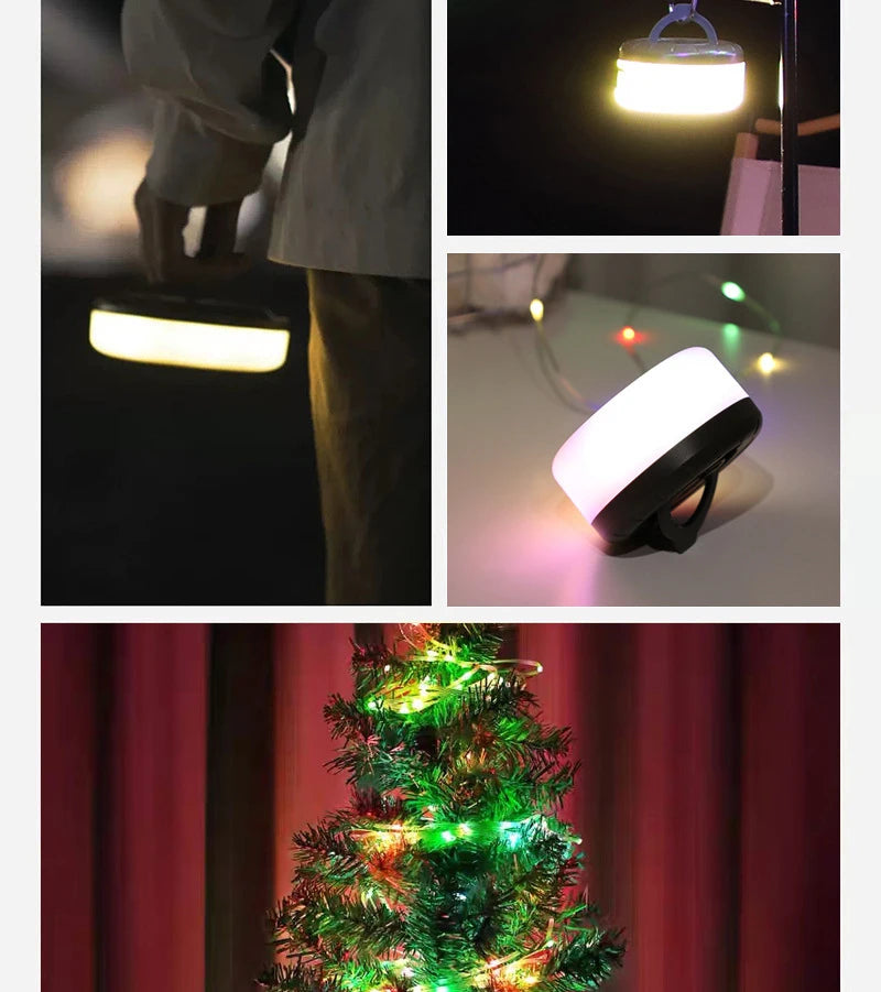 LED Garland Camping Light With Retractable Campify Lamp String LightsColorful Festive Atmosphere Party Tent Lighting Glow Camp