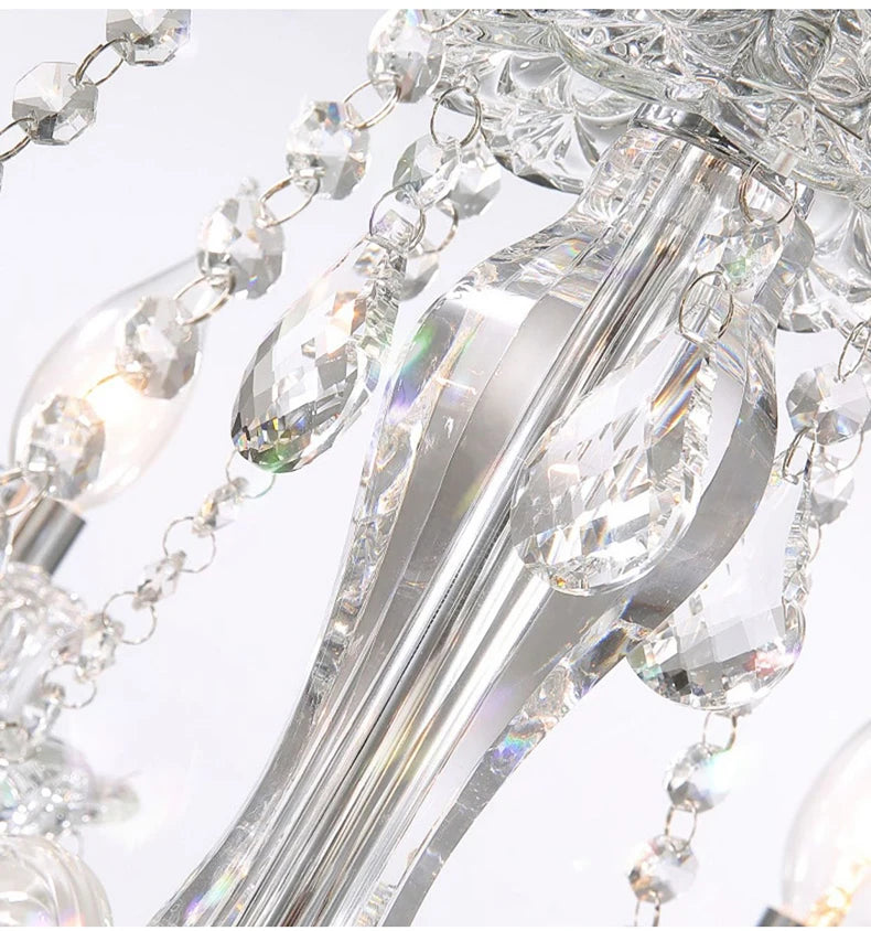 Luxury Home Crystal Chandeliers Villa Lighting for Living Room Decorate LED Ceiling Pendant Lights Indoor Hanging Lights Fixture