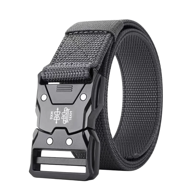 Men's Tactical Belt Versatile Durable Nylon Canvas Belt Outdoor Hunting Automatic Buckle Military Training Pants Belt for Men