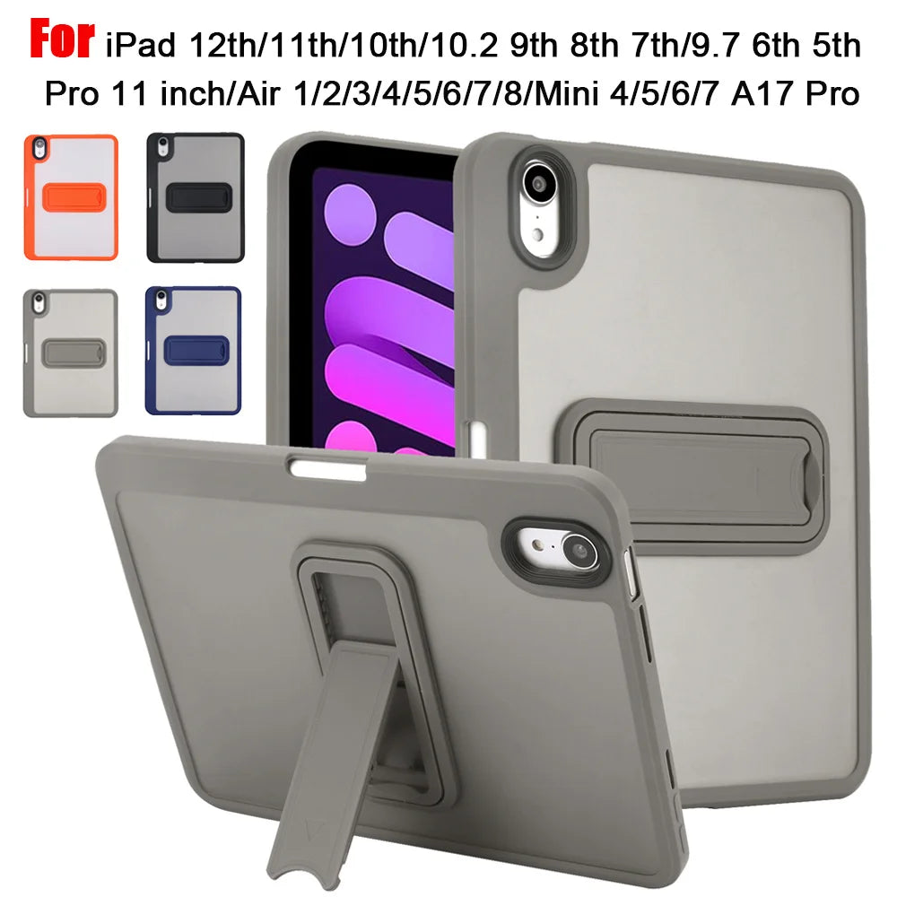 For iPad 12th A16 11th 10th 7th 8th 9th 10.2" 6th 5th 9.7" Air 4 5 Air 11 Pro11 Stand Case iPad Mini 7 6 5 4 Pencil Slot Cover