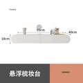 Cream Minimalist Wall Mounted Dressing Table with Mirror for Bedroom Furniture Suspended Vanity Set for Modern Home Decor