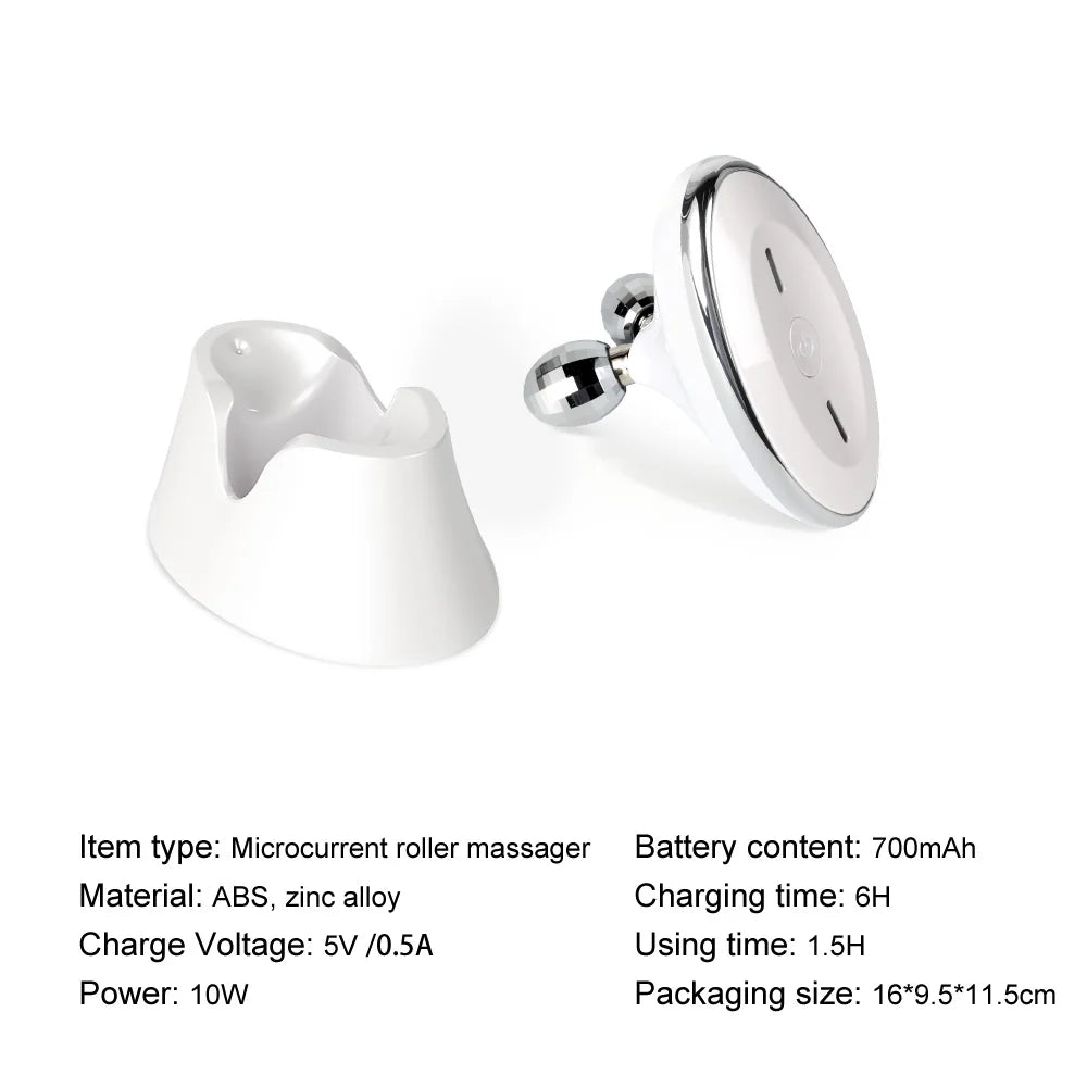 EMS Face Roller Massager Microcurrent Vibration Facial Neck Skin Care Device Face Lift Contour Beauty Tool Portable