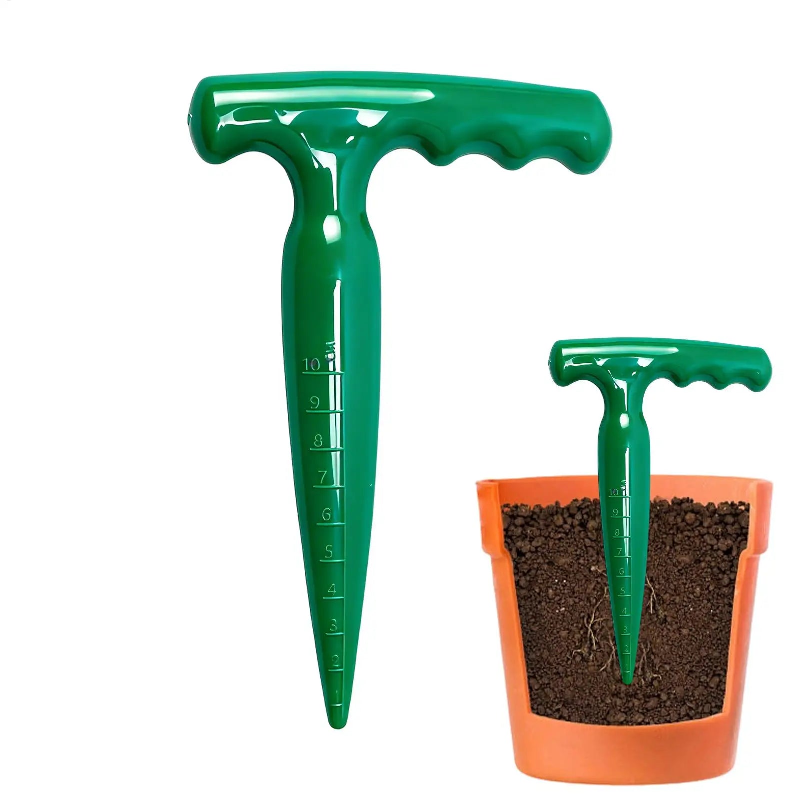 Ergonomic Dibbler Gardening Tool Multi-Purpose Plant Hole Digger For Cucumbers Tomatoes, Transplanting Potting Garden Yard