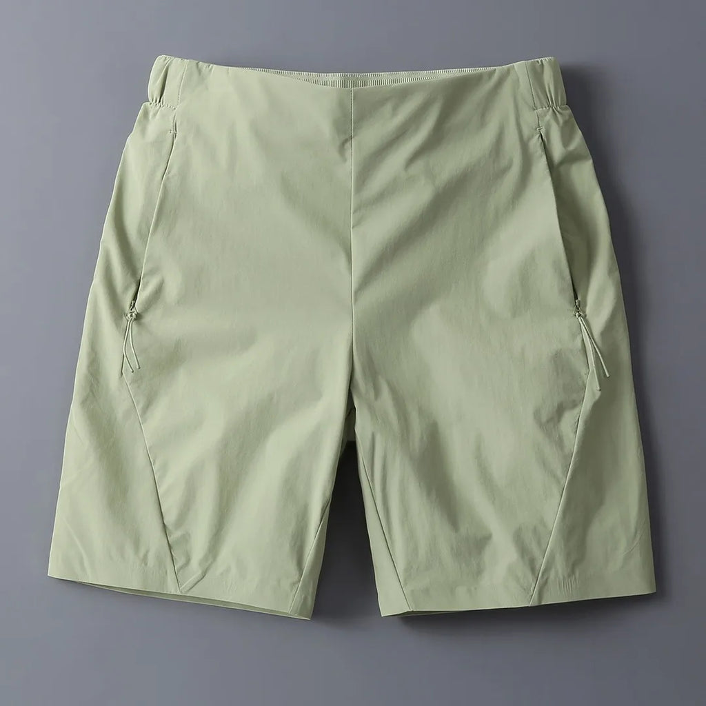 Men Ice Silk Stretch Casual Shorts New Thin Slim Sports Five Inch Pants Quick Dry Breathable Mid Shorts