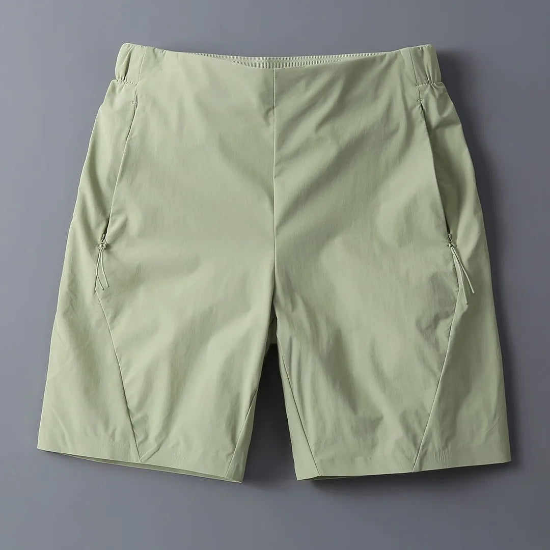 Men Ice Silk Stretch Casual Shorts New Thin Slim Sports Five Inch Pants Quick Dry Breathable Mid Shorts