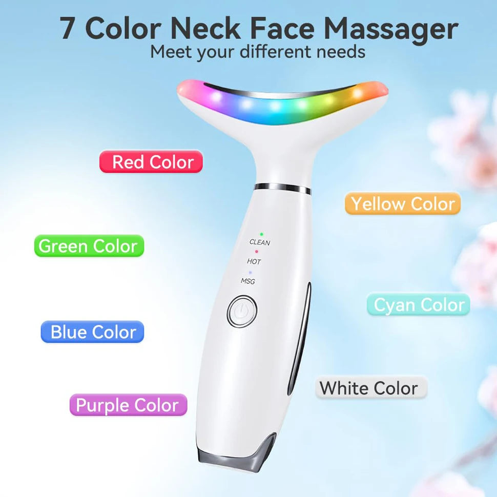 7 Colors Anti Wrinkle Facial Massager Neck Face Beauty Device Skin Tighten Facial Lift Device Reduce Double Chin Skin Care Tool