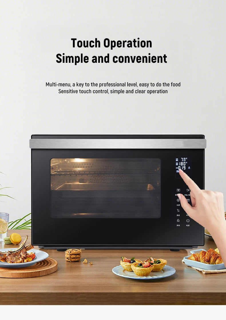 40L Countertop Smart Combi Steam Oven Bread Convection Bakery Electric Toasters Pizza Oven For Baking