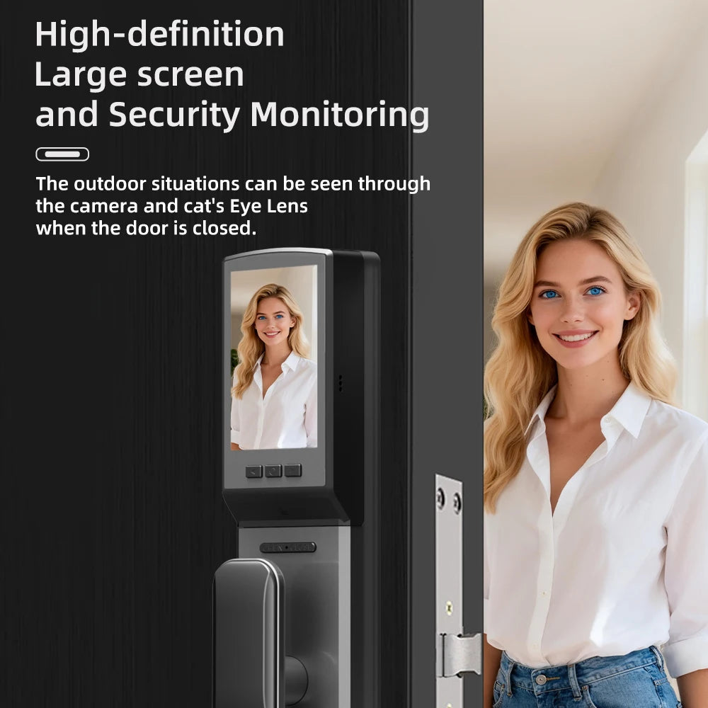 Wifi Tuya APP Password Door Lock Face Recognition Smart Lock With Camera  Digital Electronic Lock Automatic