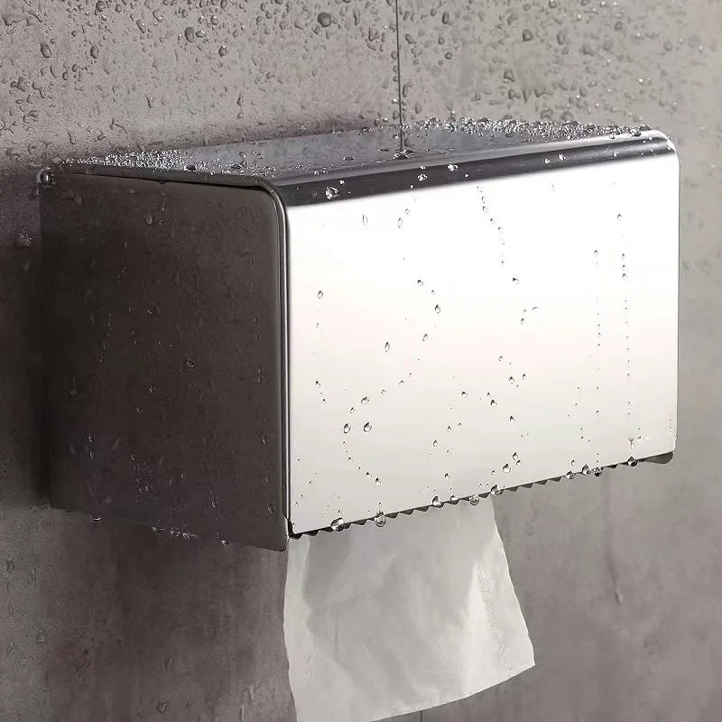 Toilet Paper Box phone Holder Gold Stainless Steel Roll Paper Rack Waterproof Paper Towel Holder Bathroom Black Tissue Box