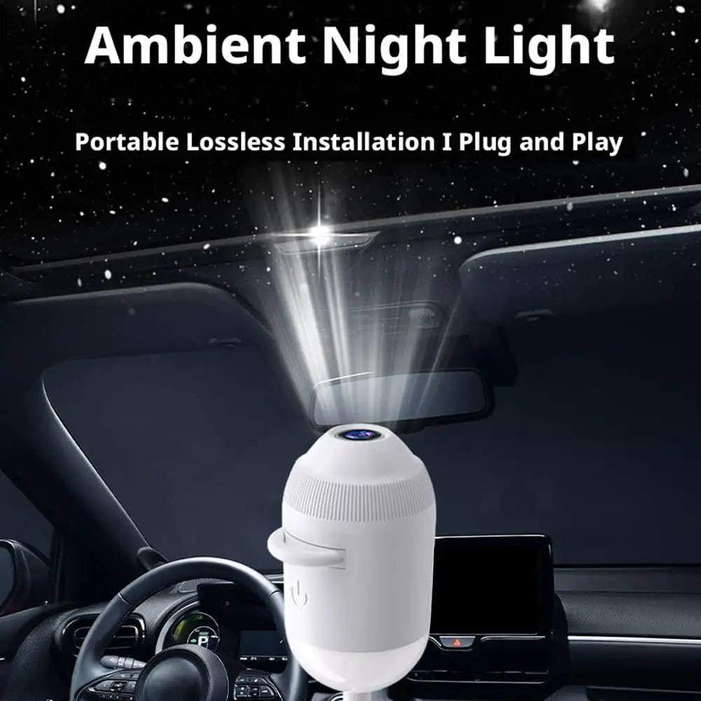 USB Mini Galaxy Projector Night Light Starry Sky Ambient Lamp 360° Rotate Touch Control Car Interior Bedroom Atmosphere Light