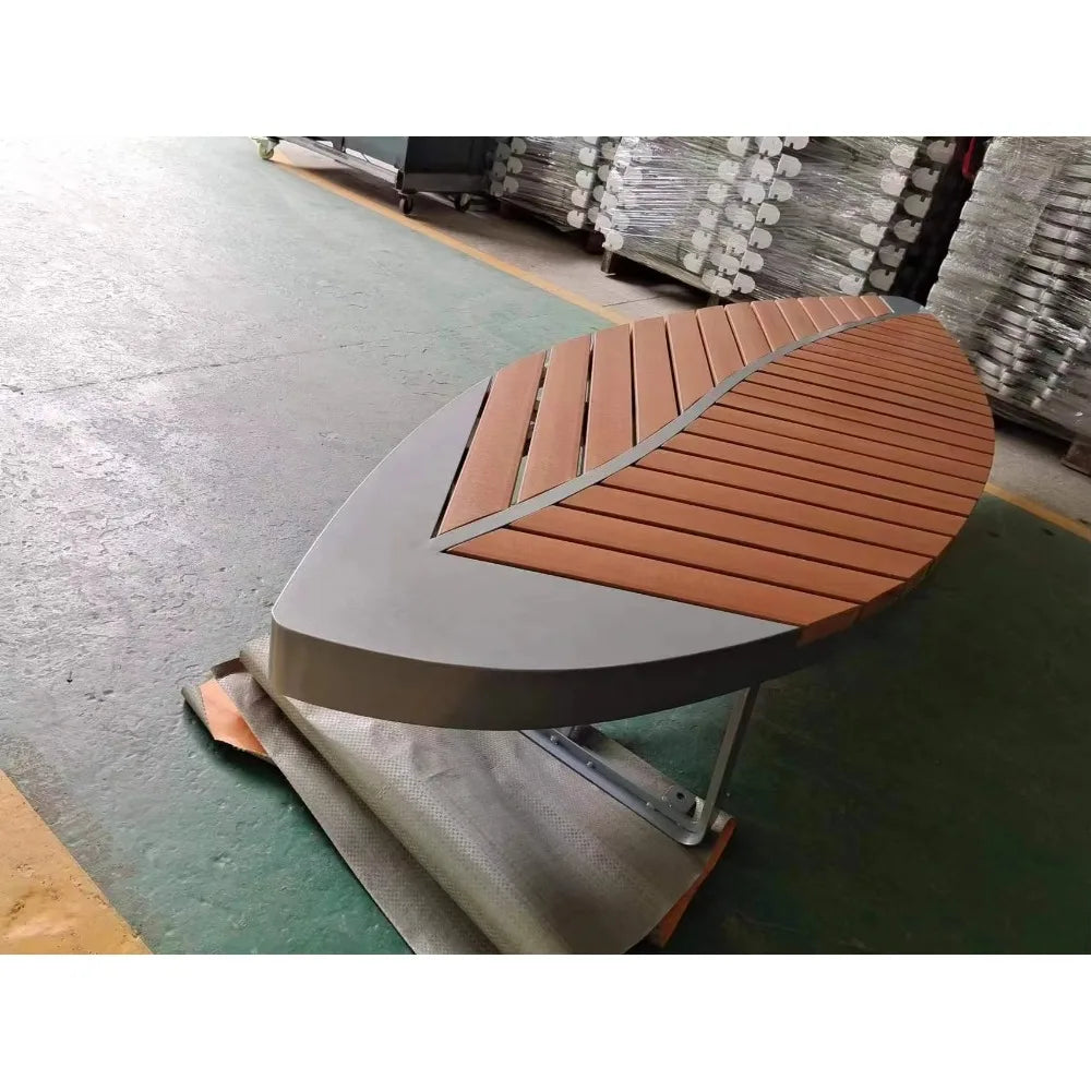 Custom outdoor park bench garden curved steel furniture